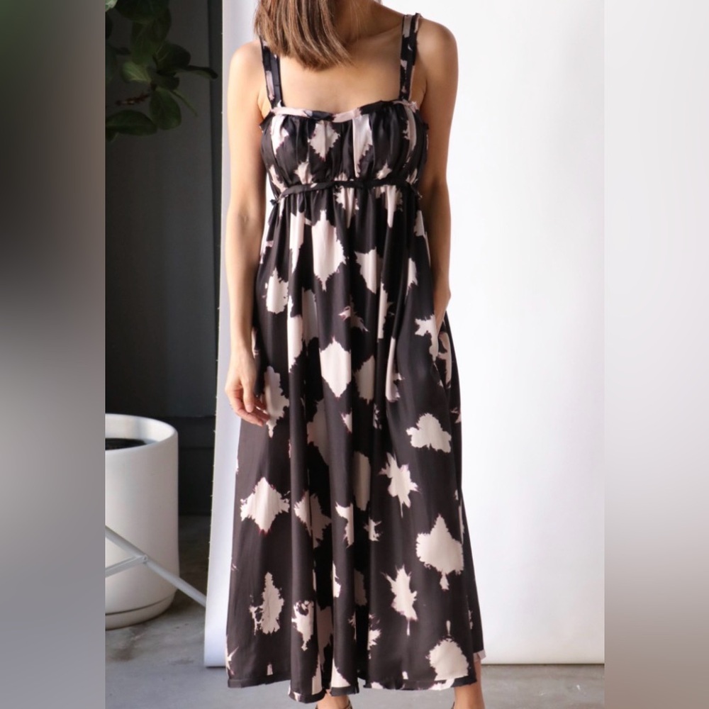 Ulla Johnson Black and Cream Silk Dress NWT sz 6